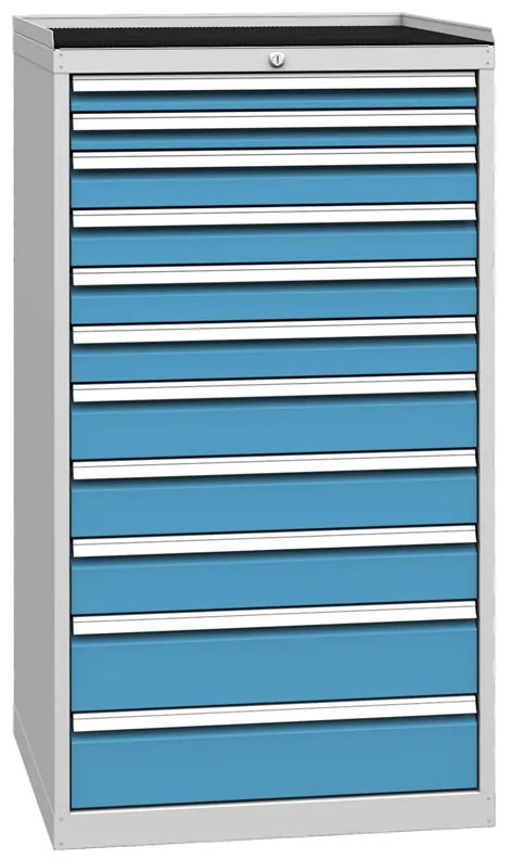 Dielenská zásuvková skriňa na náradie KOVOS, 11 zásuviek, 720 x 700 x 1350 mm