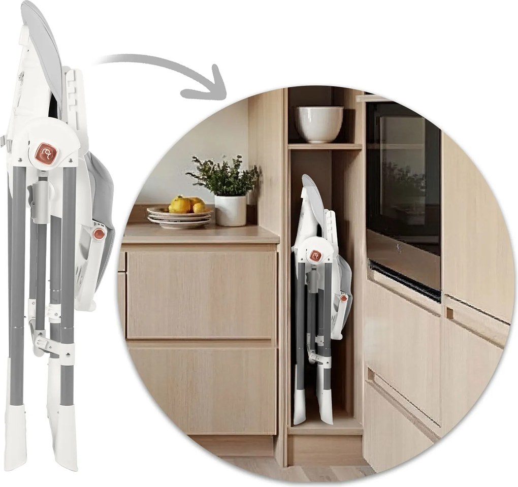 Detská stolička 3v1 Nukido Elite - sivá