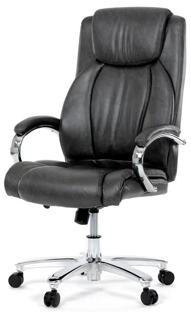 Kancelárske kreslo RYZAR — ekokoža, sivá, nosnosť 150 kg