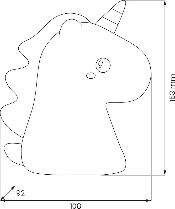 Detská lampa Unicorn, 1w, 3000k, RGB