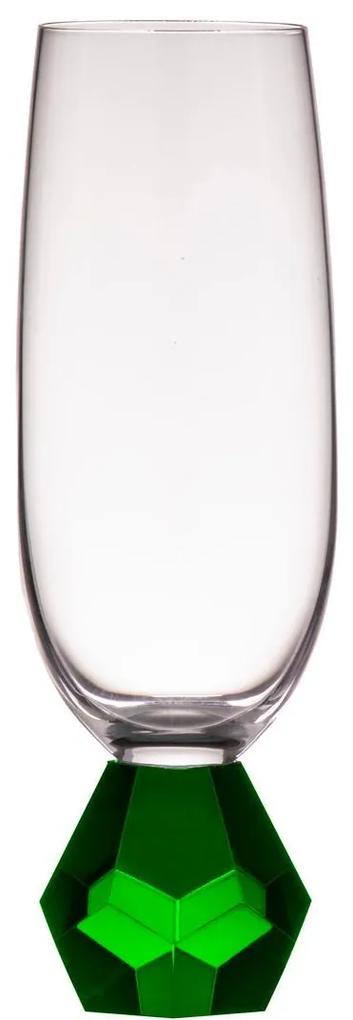Súprava 2 pohárov na šampanské „Zhara Emerald", obj. 180 ml