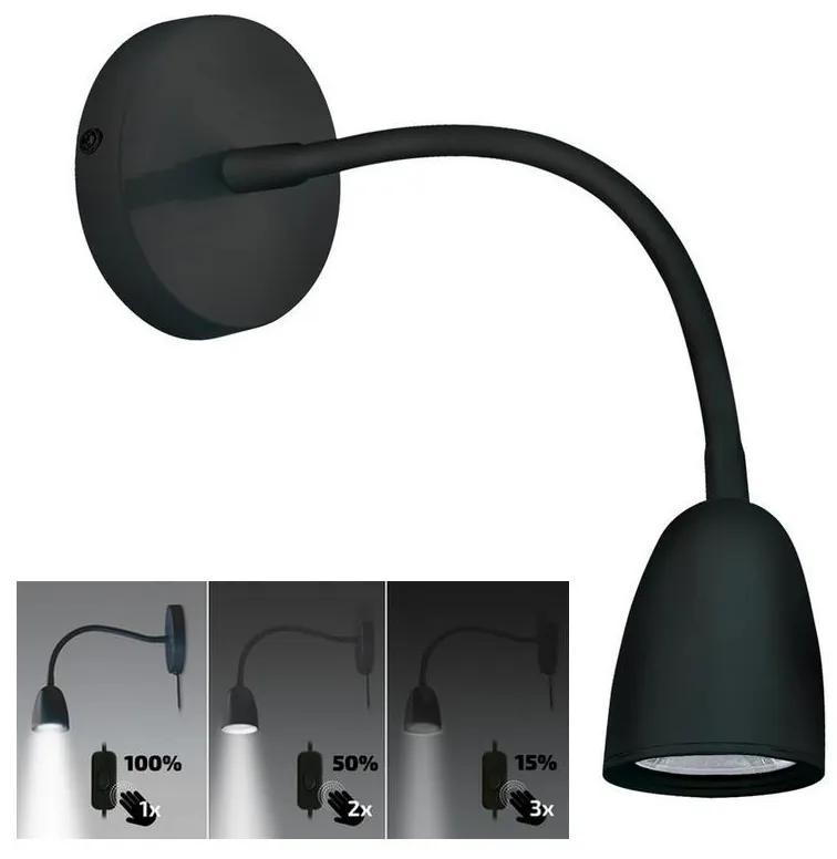 Brilagi Brilagi - LED Stmievateľná nástenná lampička LED/4W/230V čierna BG0376