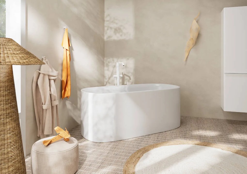 Hansgrohe Tecturis S, páková vaňová voľne stojaca batéria na podlahu, biela matná, HAN-73440700