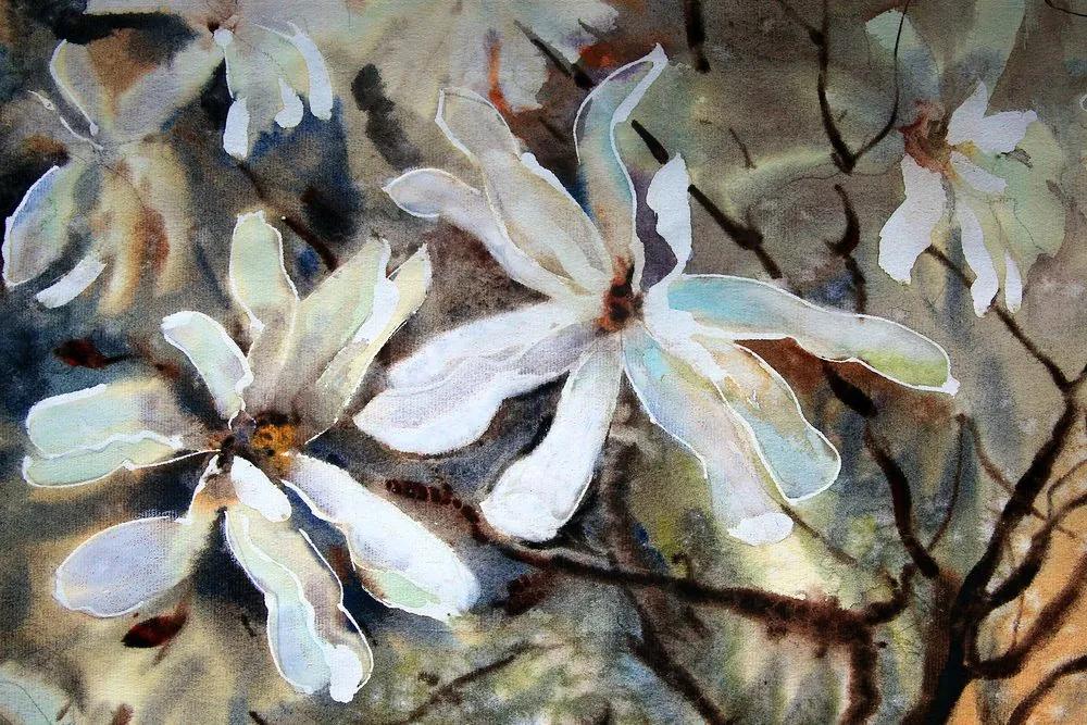 Obraz rozkvitnutý akvarelový strom Varianta: 120x80