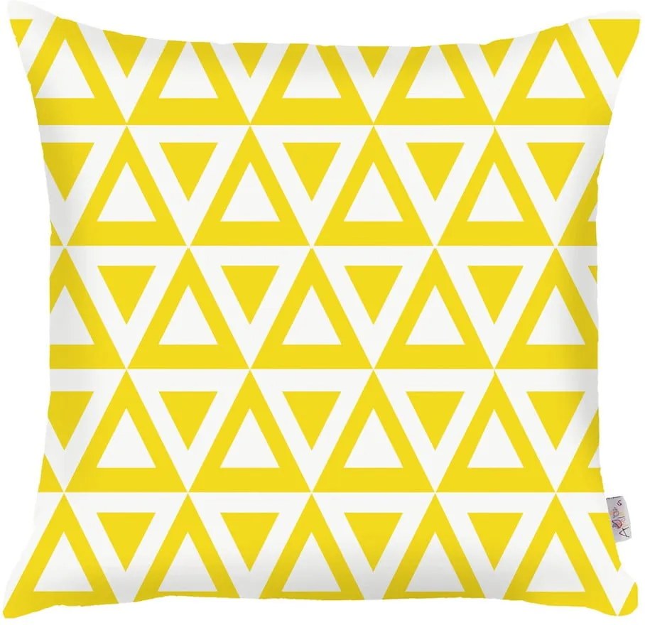 Žltá obliečka na vankúš Mike & Co. NEW YORK Triangle, 43 × 43 cm