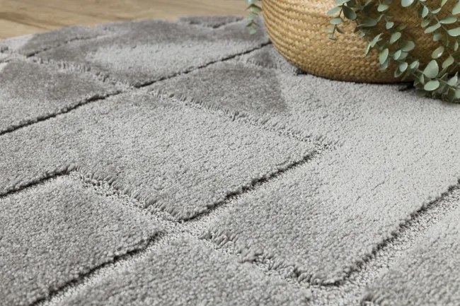 Kúpeľňový koberček SUPREME LINES línie, sivý kruh