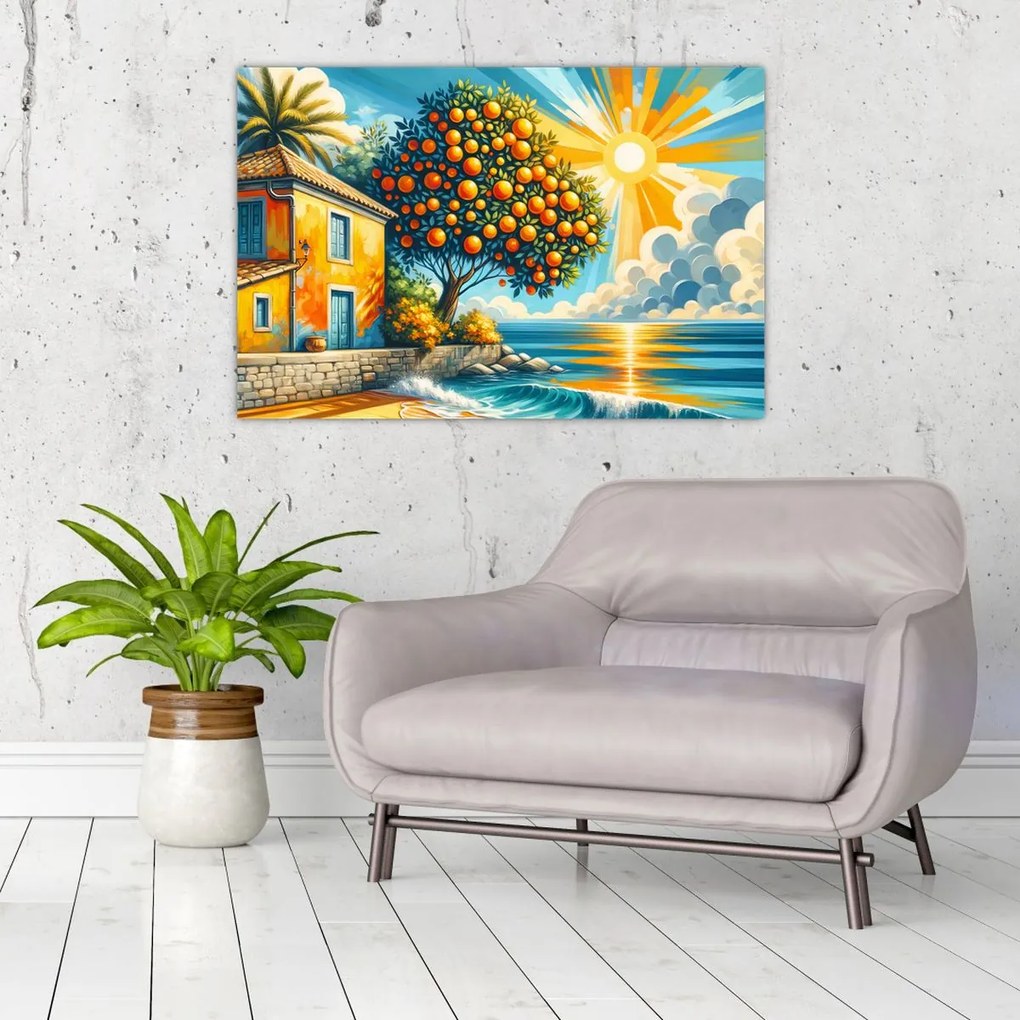 Obraz - Dom s pomarančmi I. (90x60 cm)