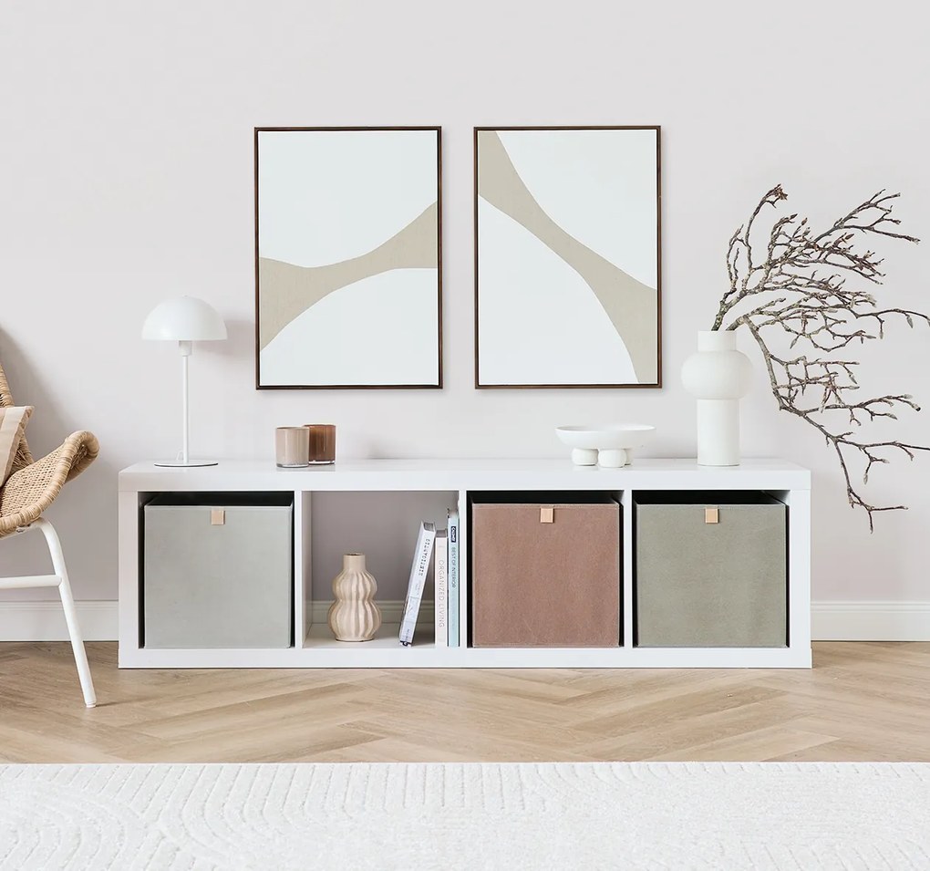 Zeller Present Úložný box, kocka, do štvorcových knižníc WOVEN 32x32x32 cm, sivý