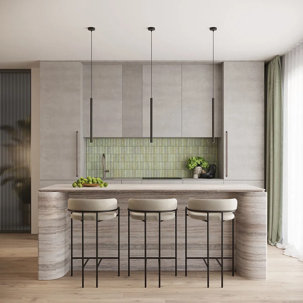 Závesné svietidlo Arche, 2x čierne kovové tienidlo, o