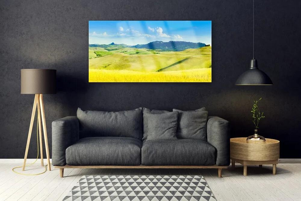 Obraz plexi Dedina hory príroda 120x60 cm