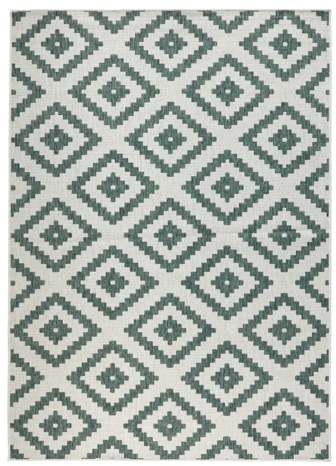 Zeleno-krémový vonkajší koberec NORTHRUGS Malta, 160 x 230 cm