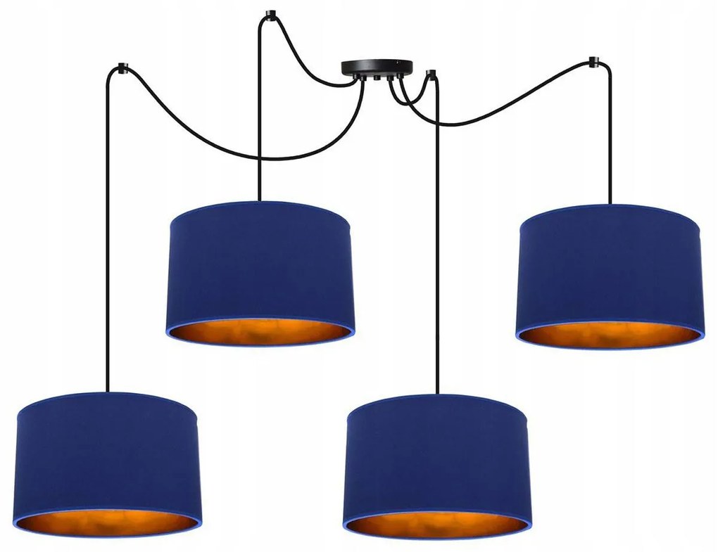Závesné svietidlo Shade Spider, 4x textilné tienidlo (mix 6 farieb), (výber z 2 farieb konštrukcie), g