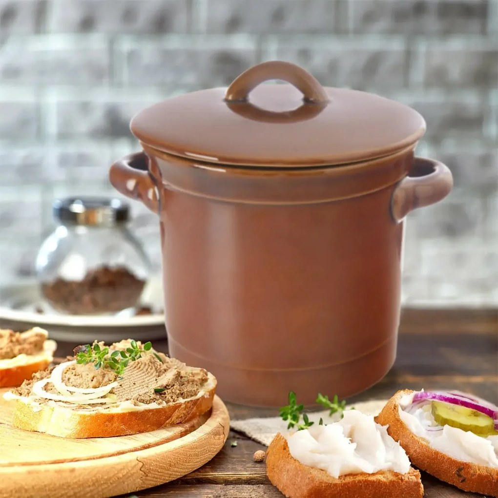 Orion Keramický hrniec na masť s vekom, 1,1 l, 1,1 l