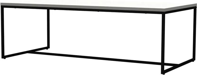 Biely konferenčný stolík s kovovými nohami v čiernej farbe Tenzo Lipp