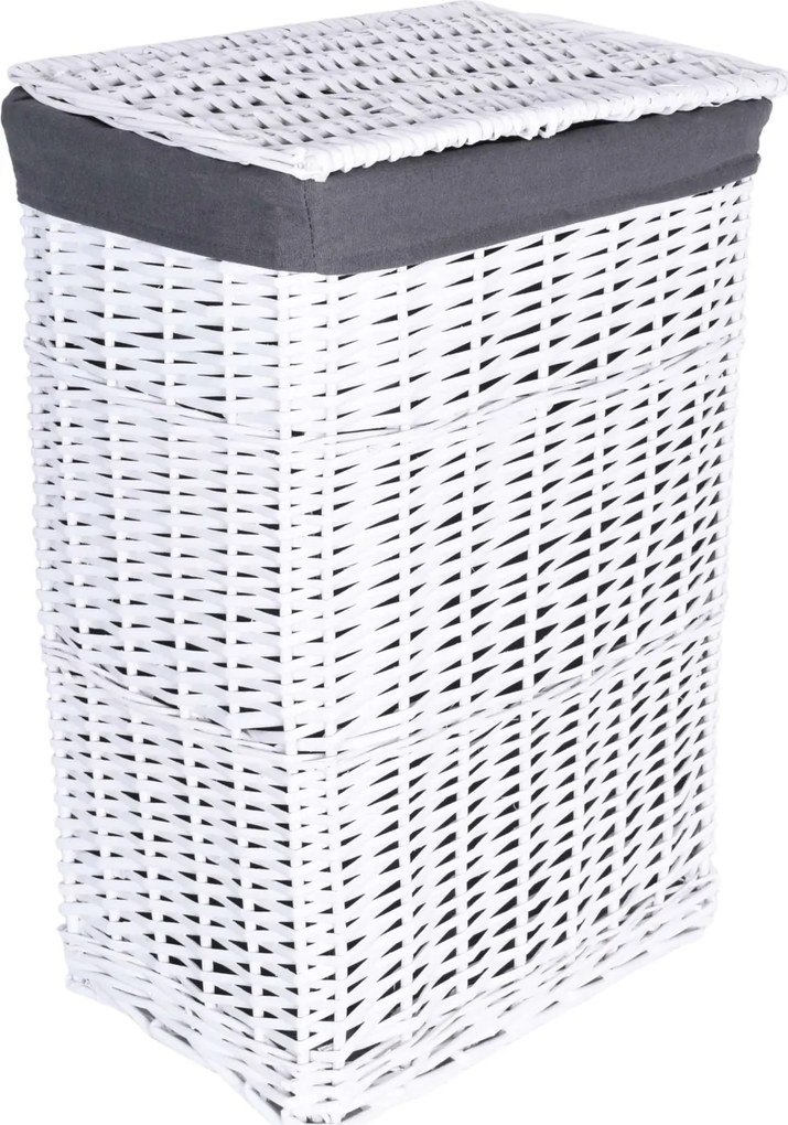 Prútený kôš 40 x 30 x 60 - šedobiely