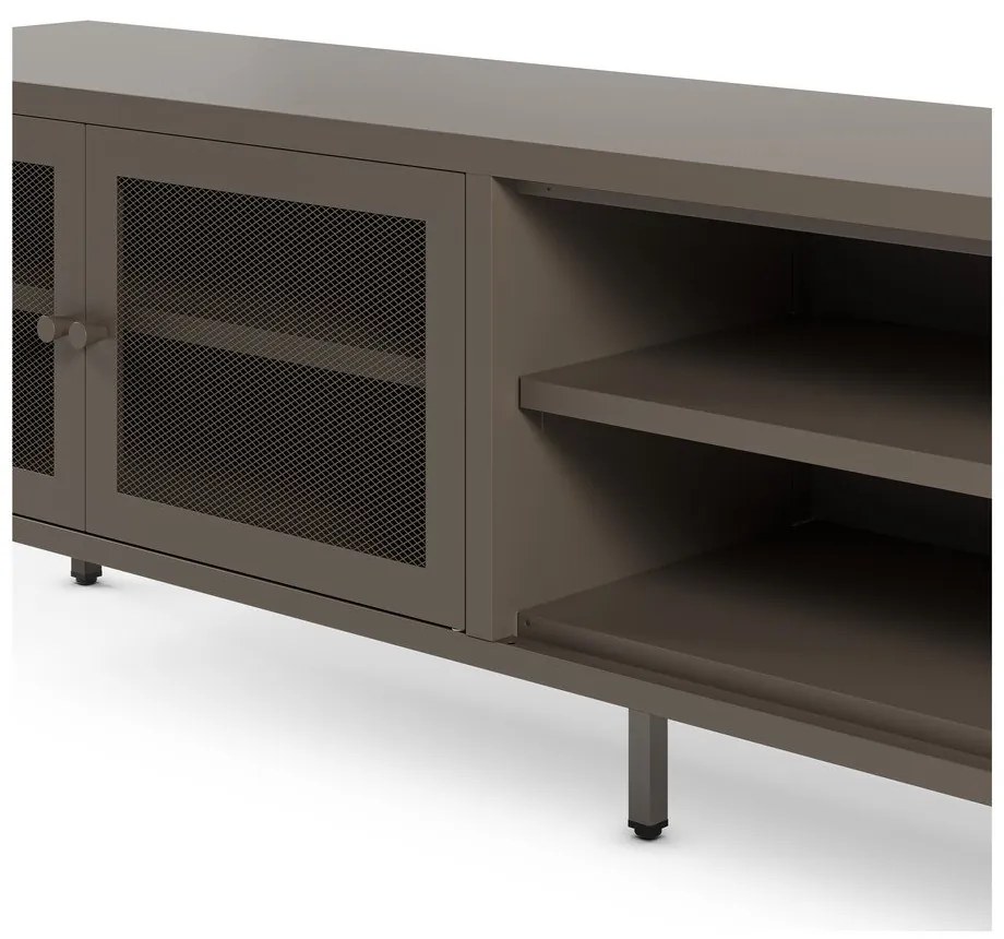 Sivý kovový TV stolík 160x50x35 cm Fayna – Marckeric