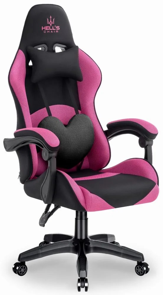 Herné kreslo Rainbow Pink-Black Mesh