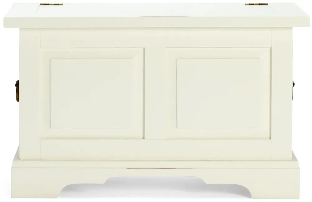 furniture-nabytek.cz - Masívna truhlica Catana z borovice a MDF, lakovaná, biela – 80×44×50 cm