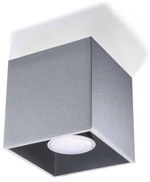 Stropné svietidlo Quad, 1x sivé kovové tienidlo