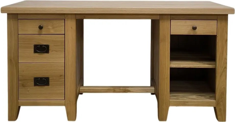 Drevený pracovný stôl s 2 vežami, 150x50x76 cm