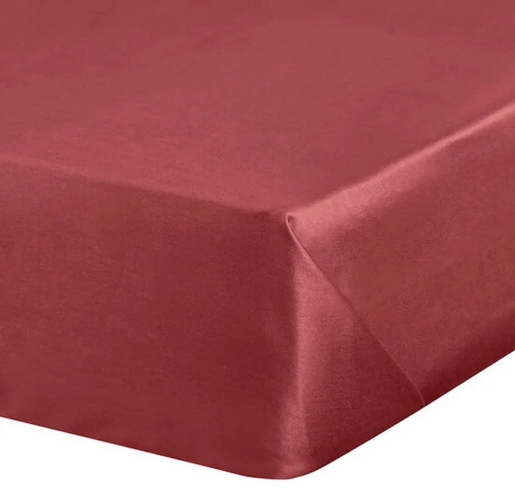 SATÉNOVÉ PRESTIERADLO DINA 180X200 CM ČERVENÉ