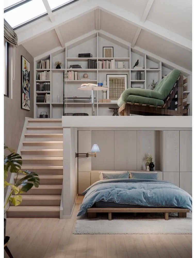 Rozkladacia pohovka v béžovohorčicovej farbe 140 cm Roots – Karup Design