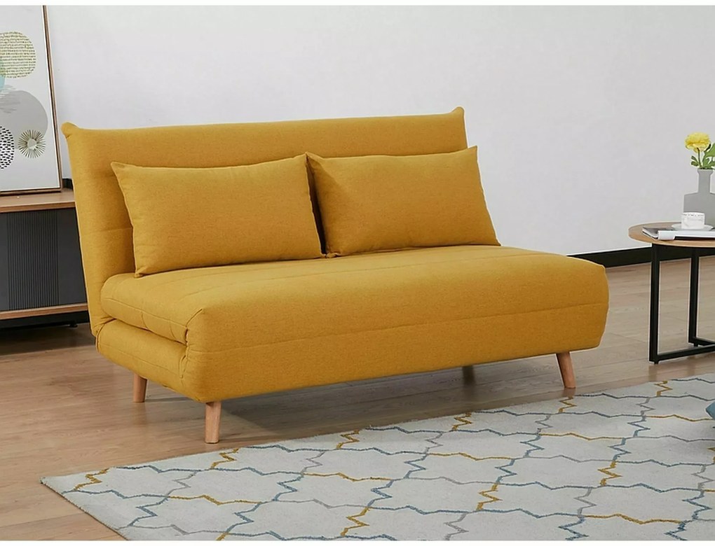 Horčicová rozkladacia pohovka SPIKE II