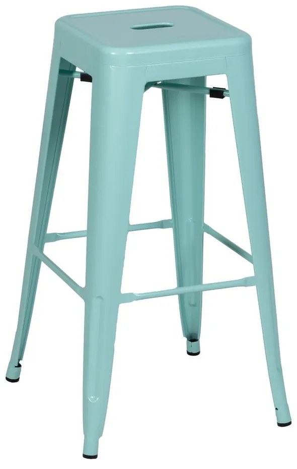 Tyrkysovomodré kovové barové stoličky v súprave 2 ks (výška sedadla 76,5 cm) – Ixia