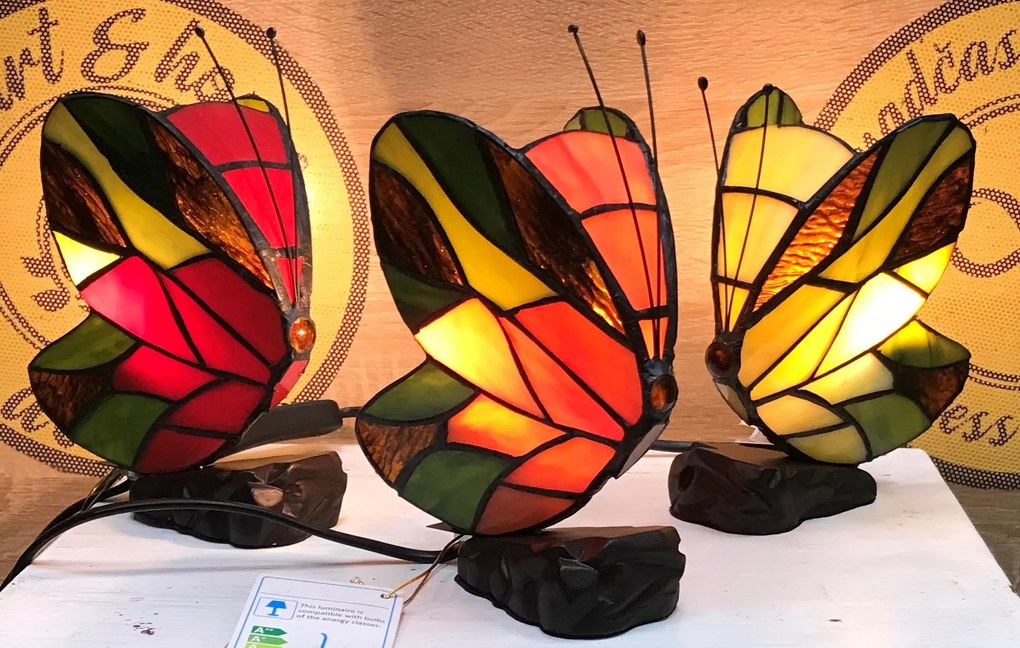Detská lampa vitrážová MOTÝĽ_G