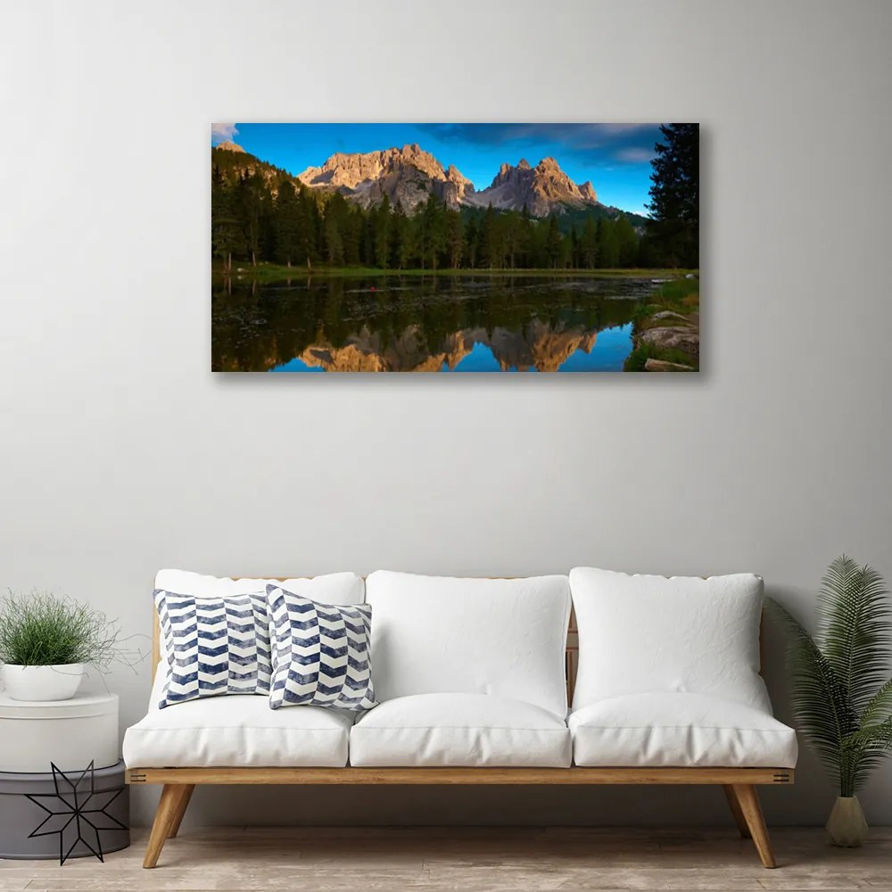 Obraz na plátne Les jazero príroda 125x50 cm