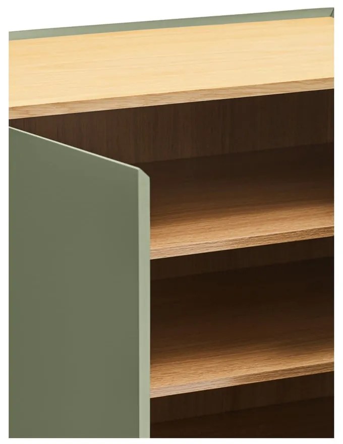 Zelená vysoká komoda v dekore duba 95x120 cm Arista – Teulat