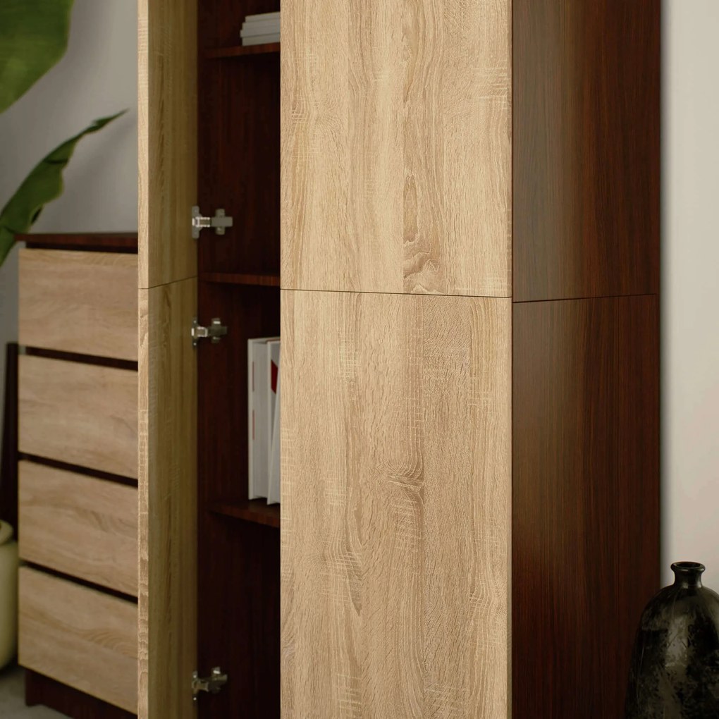 Skriňa Rexa III 80 cm wenge/dub sonoma