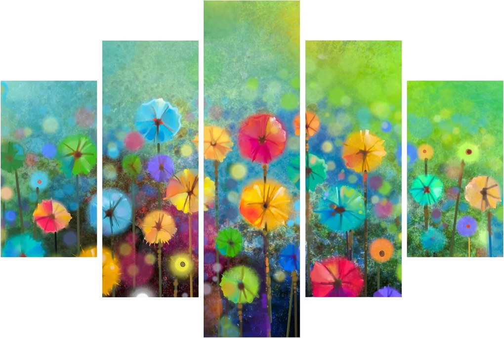 Obraz - Abstraktné kvety (150x105 cm)