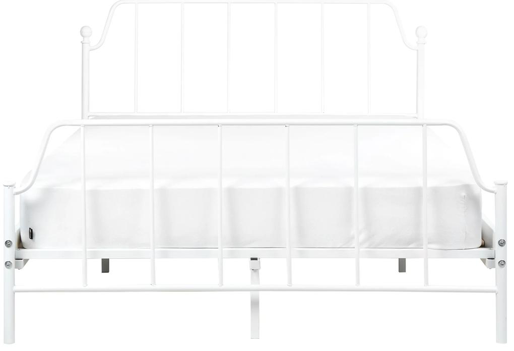 Kovová posteľ 140 x 200 cm biela MAURESSAC Beliani