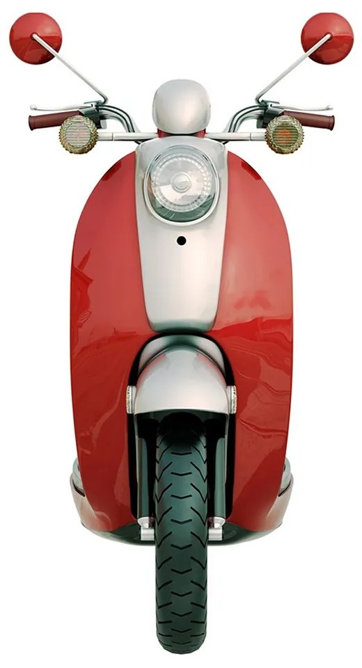 Nástenná kovová ceduľa Scooter Red - 27*1*50 cm