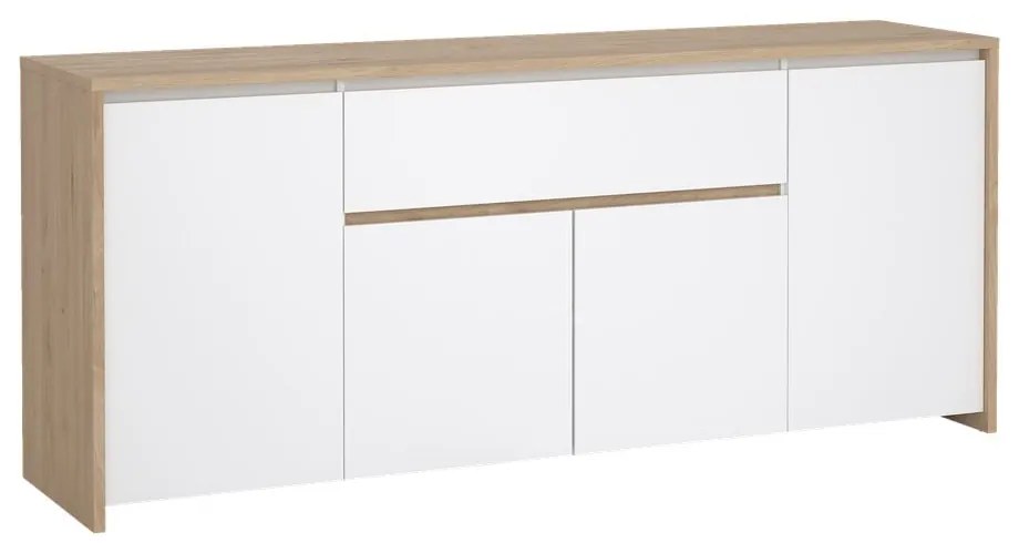 Biela/v prírodnej farbe komoda v dekore duba 197x84x48 cm Next – Tvilum