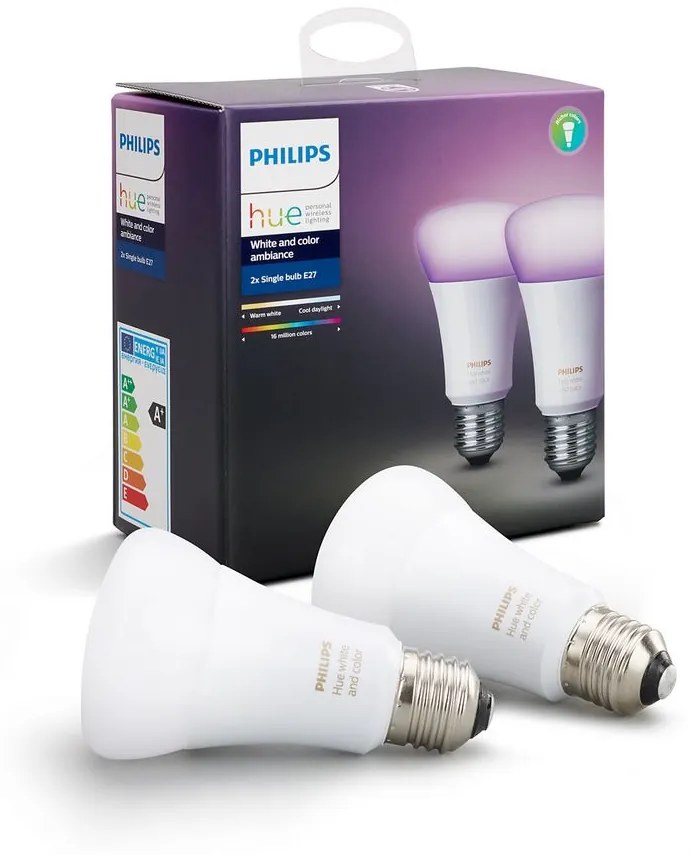 LED žiarovka Hue White and Color Ambiance, E27, 10W, sada 2ks / Philips Hue