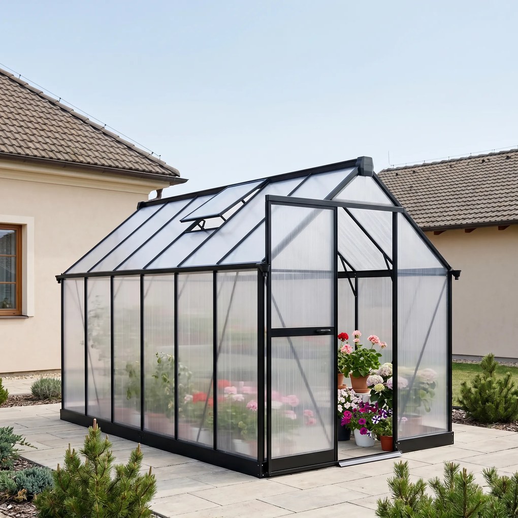 Skleník 210 x 183 x 360 cm, zosilnená konštrukcia, polykarbonát 6 mm