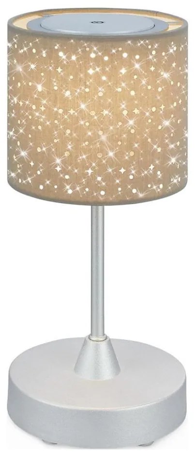 Brilo - LED Stmievateľná nabíjacia stolná lampa LOLE LED/3W/5V IP44 strieborná BL1883