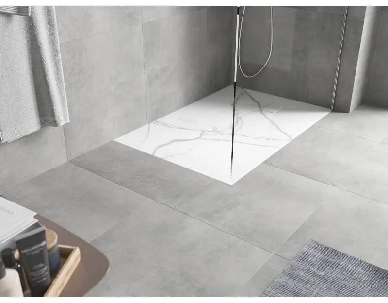 Mexen Hugo, obdĺžniková sprchová vanička SMC 100 x 80 cm, biely kameň, 42158010