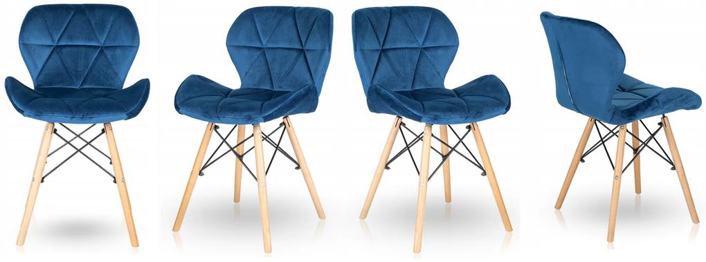 Jedálenské stoličky SKY modré 4 ks - škandinávsky štýl