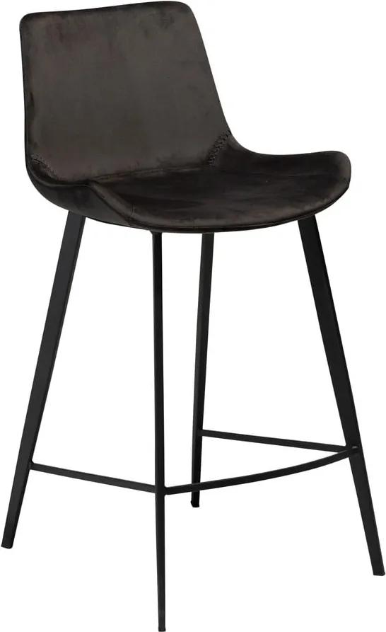 Čierna barová stolička DAN–FORM Denmark Hype Velvet, výška 91 cm