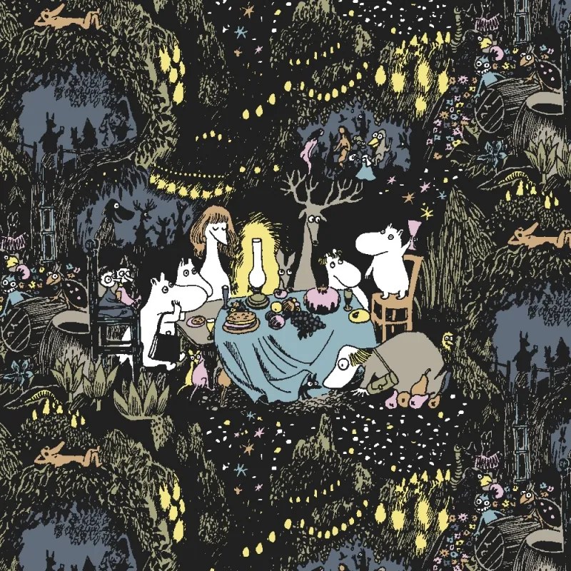 Štvorcová chňapka Moomin Tähtimuumi , 2ks / čierna