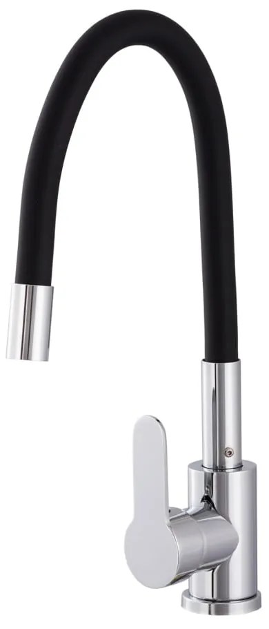 Gamma Flex 2000, stojanková drezová batéria s flexibilným ramenom, čierna-chrómová, GMA-BFX-2000CH