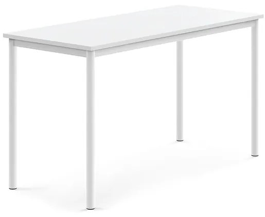 Stôl BORÅS, 1400x600x760 mm, laminát - biela, biela