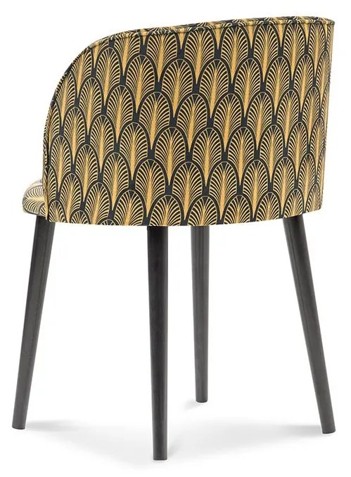 Černá|zlatá Zamatová stolička Aurora dĺžka 55 × šírka 56 × výška 80 cm WINDSOR & CO