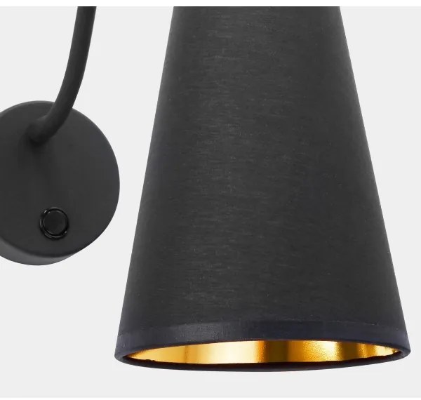 Nástenná lampa WIRE 1xE27/15W/230V čierna/zlatá