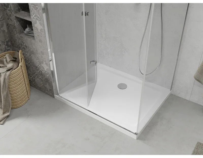 Mexen Lima sprchovací kút 80x100cm, 6mm sklo, chrómový profil - číre sklo + Slim sprchová vanička - 856-080-100-00-00-4010