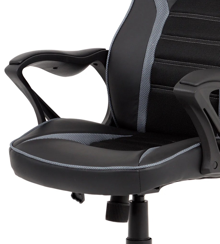 Autronic - kancelárske kreslo, látka MESH a koženka, sivá / čierna - KA-G406 GREY