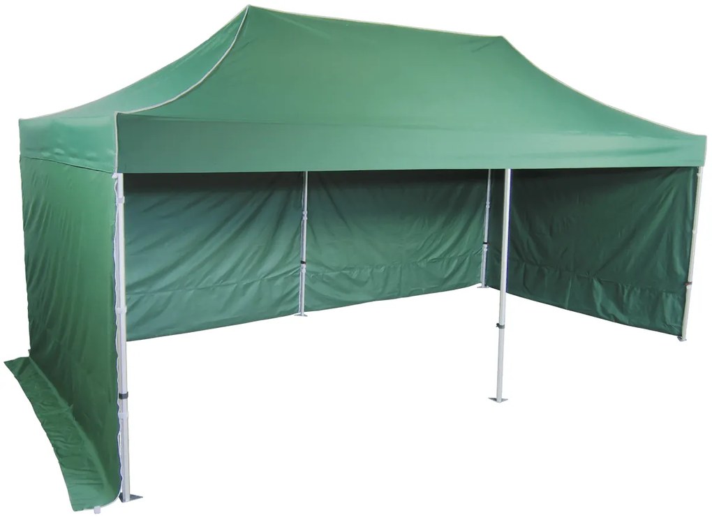 Rozkladací stan 3x6m - hliníkový hexagon, Zelená